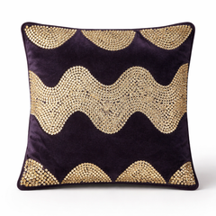 Hand-Crafted Cushion Cover – Black Silver | 16"x16" | Poly Chenille-Cotton | Premium Festive Design