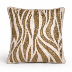 Handcrafted Cushion Cover – Cream | 16"x16" | Designer Textured Decorative Cushion Cover