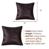 Fabric Crafted Cushion Cover – Black Gold | 12"x12" | Poly Cotton | Luxury Textured Design