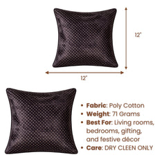 Fabric Crafted Cushion Cover – Black Gold | 12"x12" | Poly Cotton | Luxury Textured Design