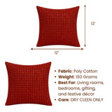 Handcrafted Orange Beaded Cushion Cover – 12"x12" | Premium Poly Cotton | Elegant Handcrafted Design