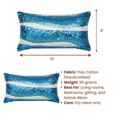 Handcrafted Turquoise Bolster Cover – 19"x8" | Premium Poly Cotton