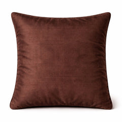 Hand Crafted Cushion Cover – Brown | 12"x12" | Poly Cotton Fabric | Embroidered Floral Vine Design
