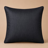 Handcrafted Cushion Cover – Black | 16"x16" | Floral Embroidered Decorative Cushion Cover