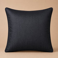 Handcrafted Cushion Cover – Black | 16"x16" | Floral Embroidered Decorative Cushion Cover