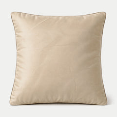 Fabric Crafted Cushion Cover – Cream Beige | 16"x16" | Poly Cotton Fabric | Premium Woven Panel Design