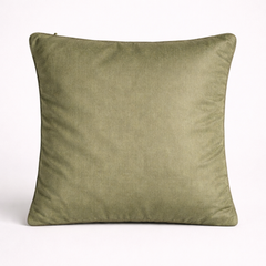 Fabric Crafted Cushion Cover – Green | 16"x16" | Poly Cotton | Fresh & Elegant Design