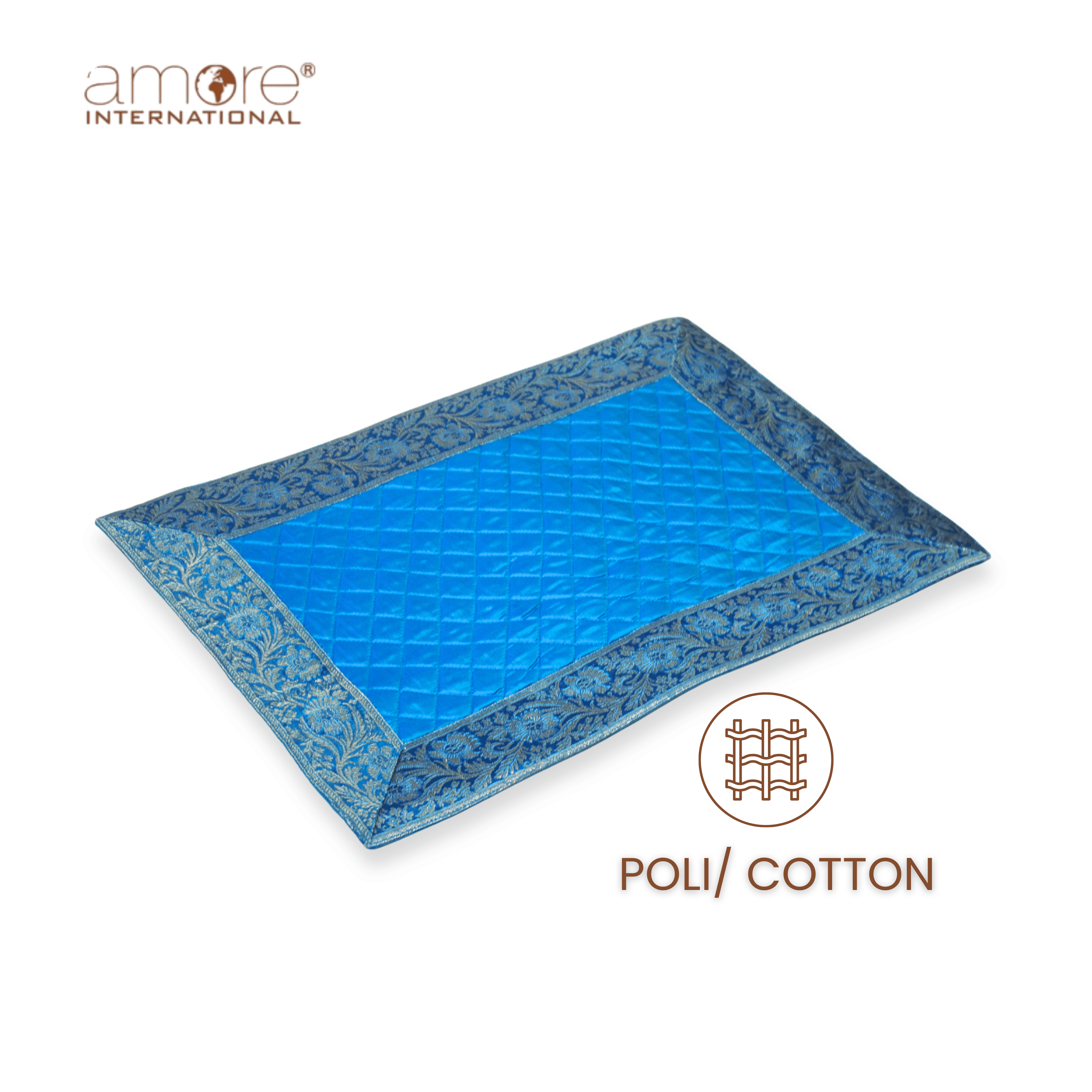 Fabric Crafted Placemat – Turquoise, 13"x19"