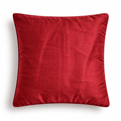 Hand Crafted Cushion Cover – Maroon | 16"x16" | Poly Cotton | Pleated Panel Design