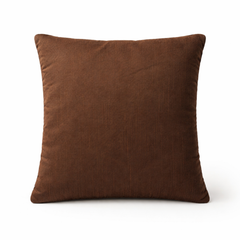 Hand-Crafted Cushion Cover – Brown | 16"x16" | Poly Chenille-Cotton | Luxurious Festive Accent