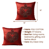 Handcrafted Maroon Cushion Cover – 16"x16" | Intricate Traditional Embroidered Motif | Premium Poly Cotton