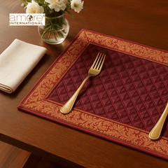 Fabric Crafted Placemat – Maroon, 13"x19"