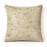 Machine-Crafted Green Cushion Cover – 16"x16" | Circular Embroidered Design | Premium Poly Channel Fabric