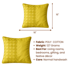 Fabric Crafted Cushion Cover – Parrot Green | 16"x16" | Poly Cotton | Vibrant & Modern Design  Add freshness and vibran