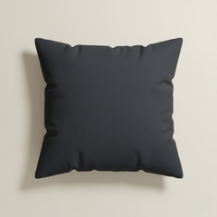 Machine-Crafted Black Cushion Cover – 16"x16", Premium Poly Cotton