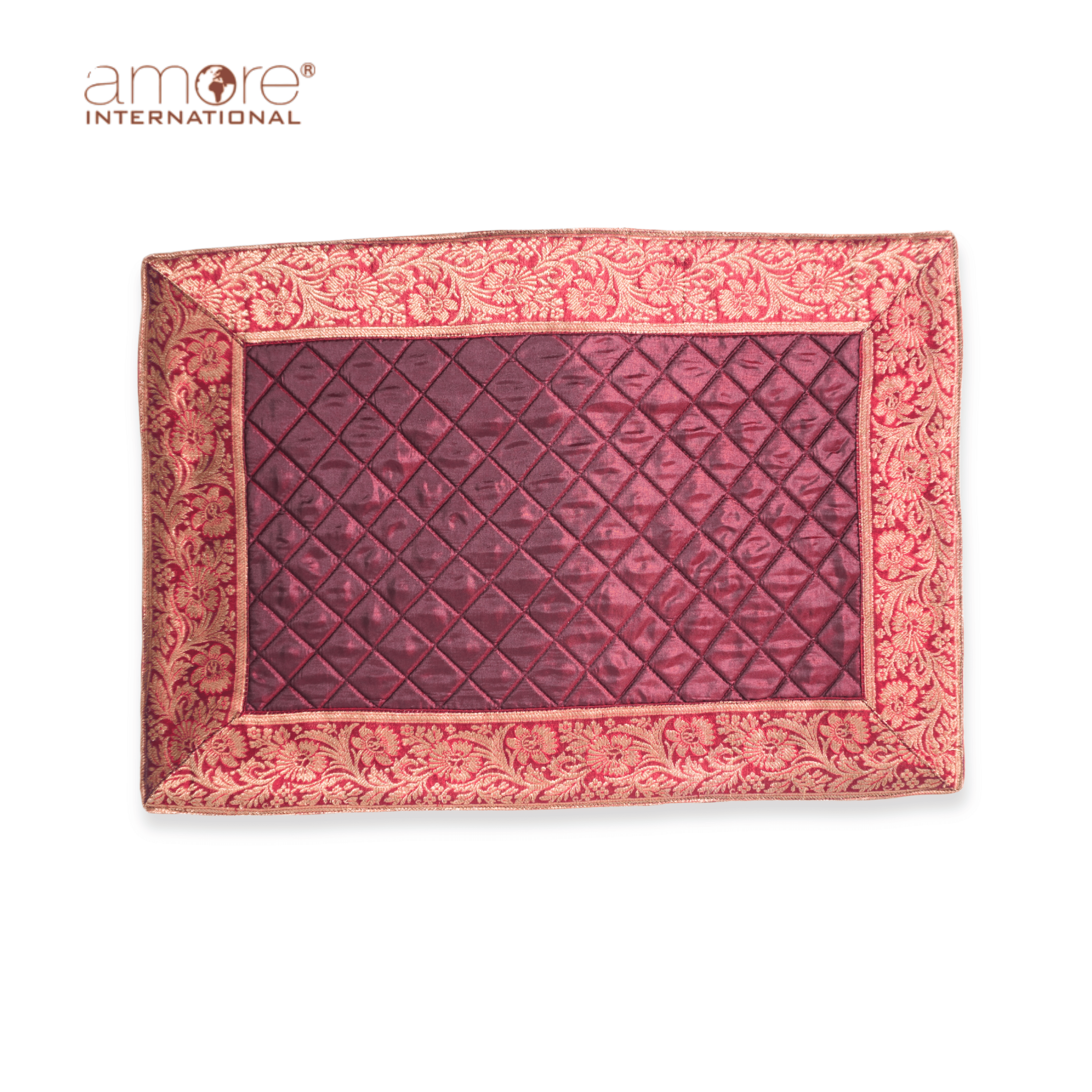 Fabric Crafted Placemat – Maroon, 13"x19"