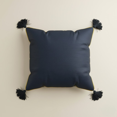 Handcrafted Black Cushion Cover – 16"x16", Premium Poly Cotton