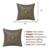 Handcrafted Cushion Cover – Beige | 16"x16" | Elegant Poly Cotton Cushion Cover