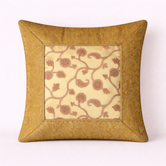 Fabric-Crafted Gold Cushion Cover – 12"x12" | Elegant Traditional Texture | Premium Poly Cotton