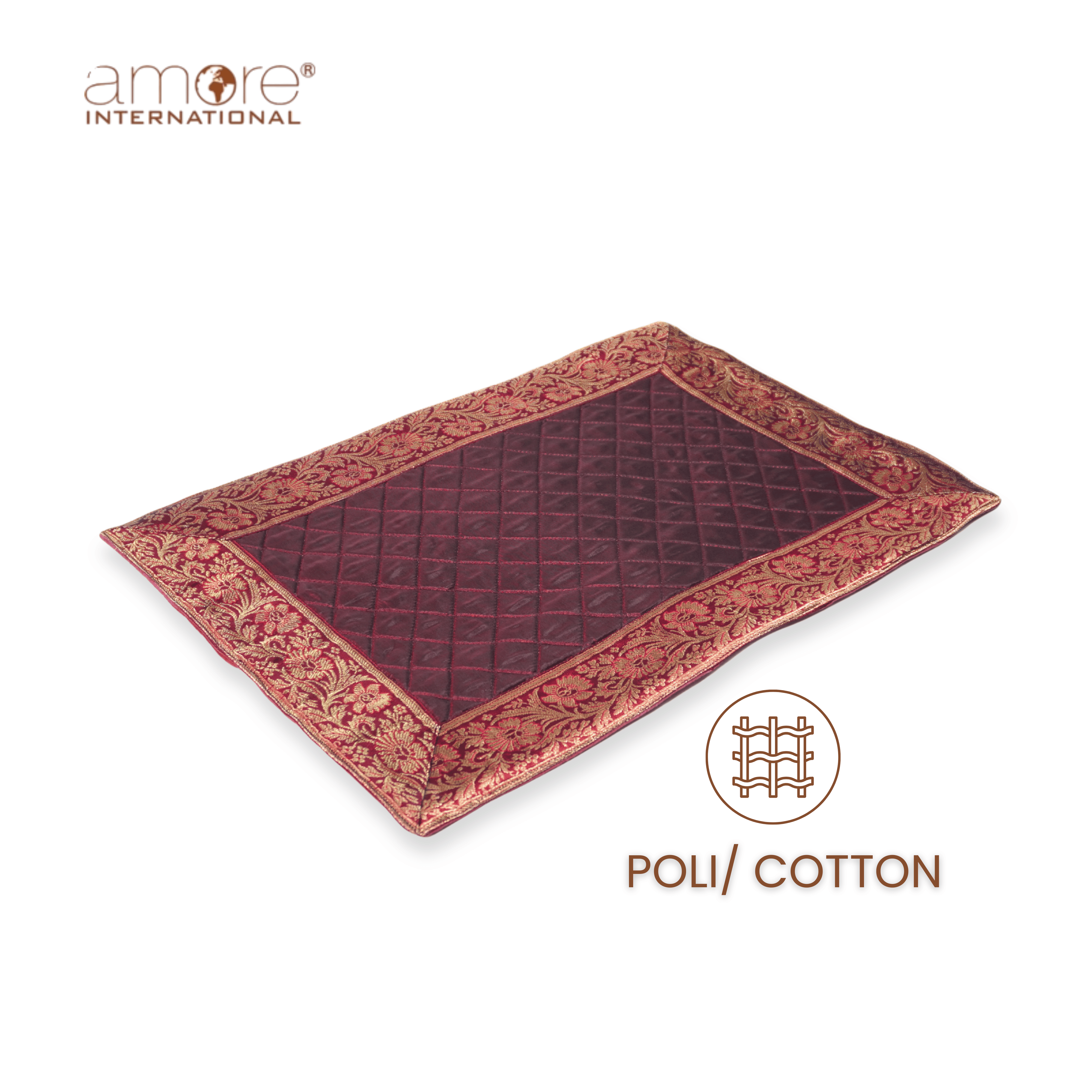 Fabric Crafted Placemat – Maroon, 13"x19"