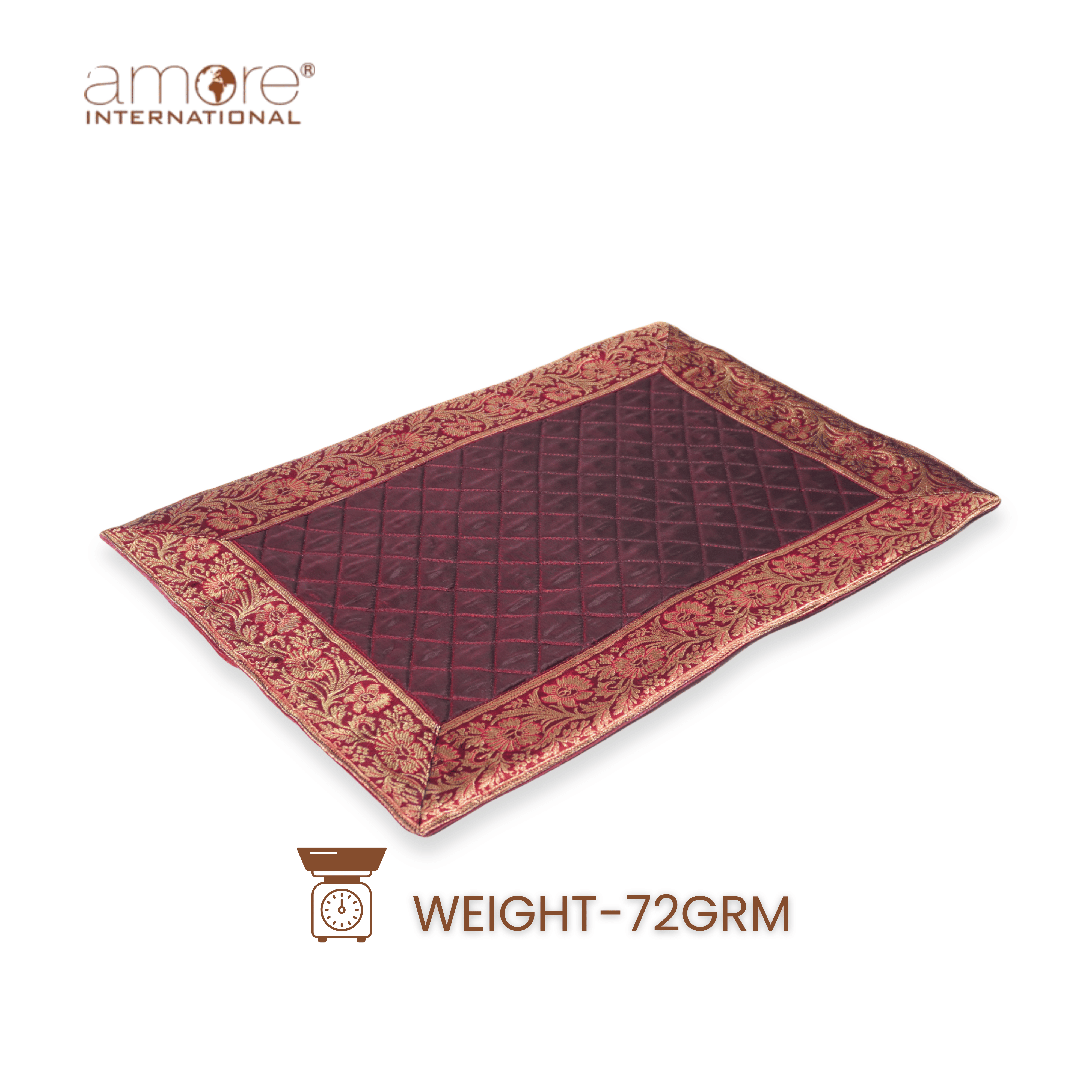 Fabric Crafted Placemat – Maroon, 13"x19"