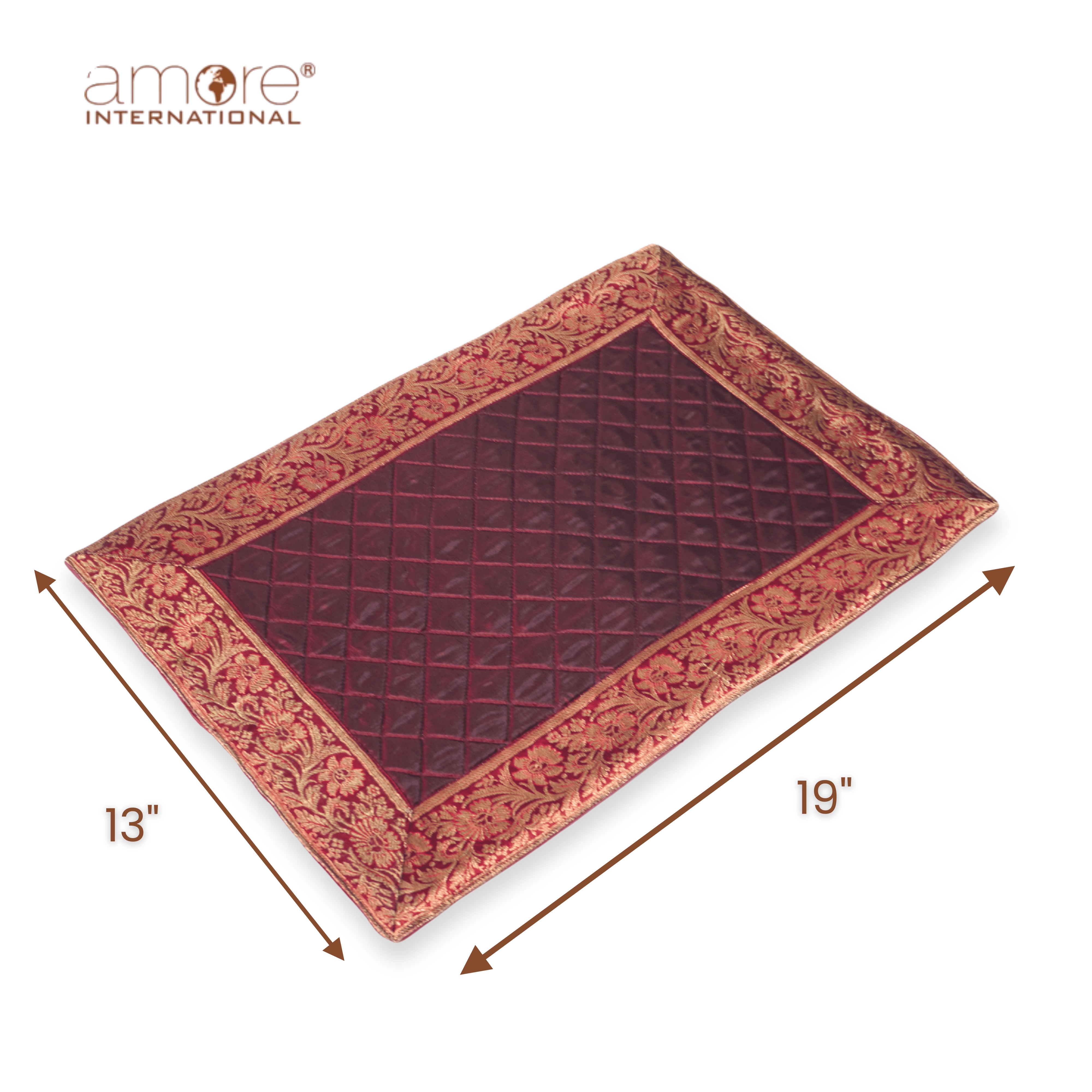 Fabric Crafted Placemat – Maroon, 13"x19"