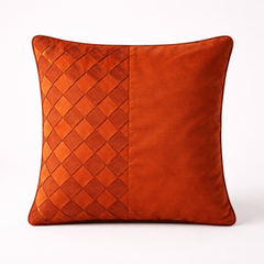 Fabric Crafted Cushion Cover – Light Brown | 16"x16" | Poly Cotton | Warm & Elegant Design