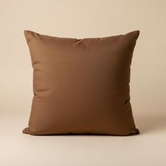 Handcrafted Brown Cushion Cover – 16"x16" | Traditional Embroidered Motif | Premium Poly Cotton
