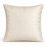 Fabric Crafted Cushion Cover – Cream | 12"x12" | Poly Cotton Fabric | Premium Quilted Center with Textured Border