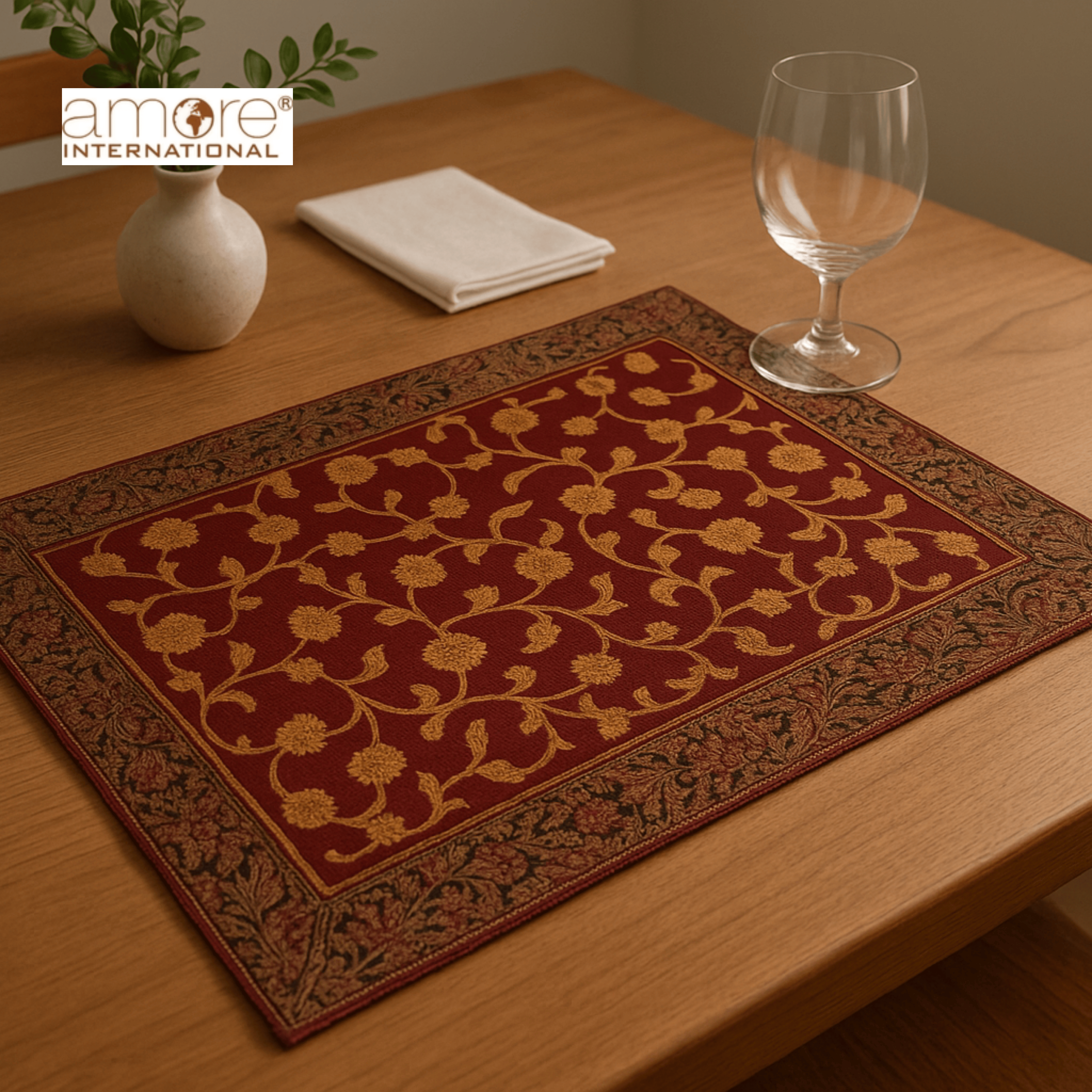 Fabric Crafted Placemat – Red, 13"x19"