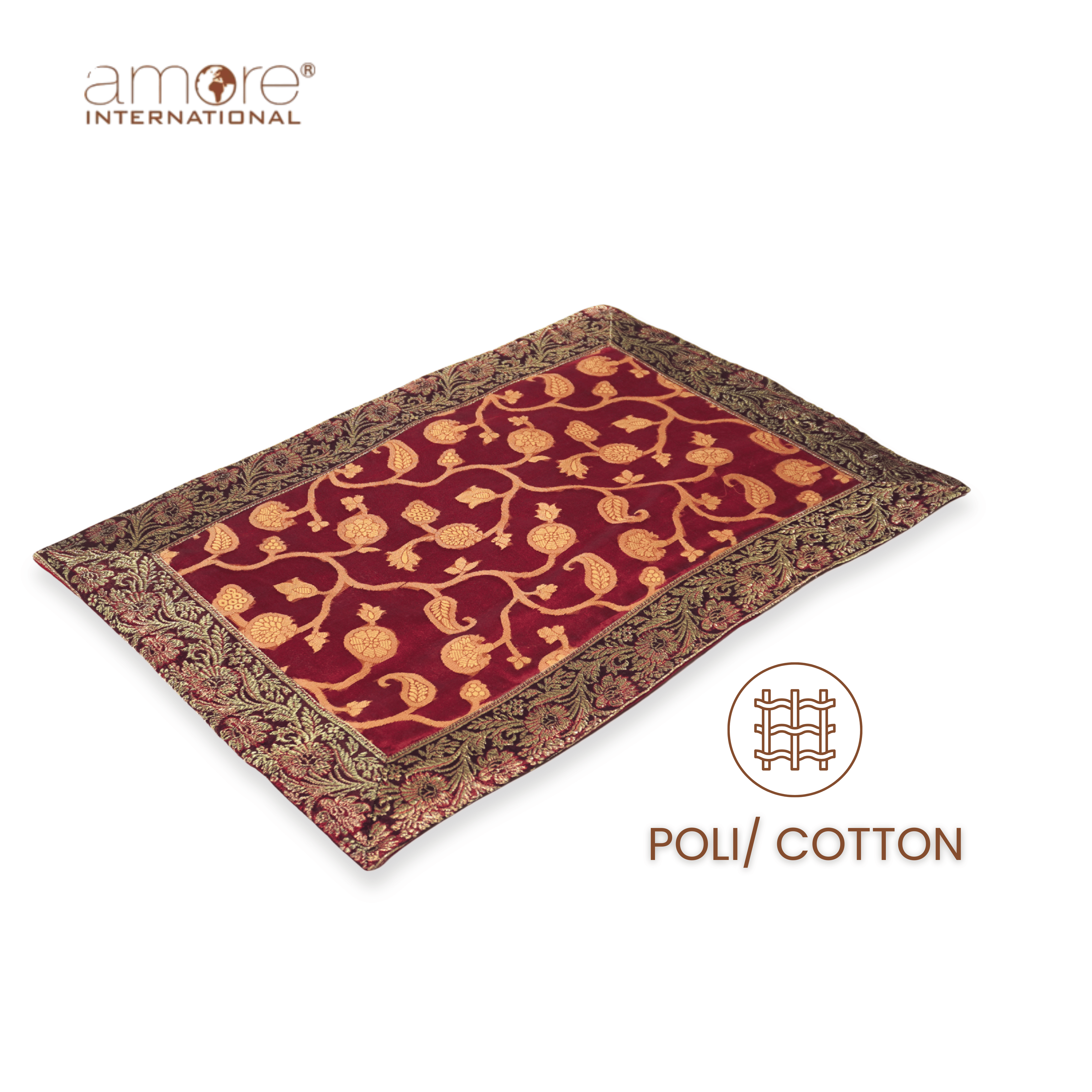 Fabric Crafted Placemat – Red, 13"x19"