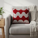 Hand-Crafted Cushion Cover – Maroon Silver | 12"x12" | Poly Chenille-Cotton | Royal Festive Accent