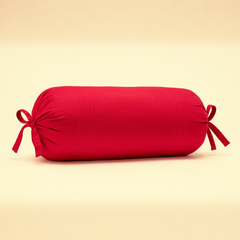 Fabric-Crafted Red Bolster Cover – 15"x32" | Premium Polyester | Drawstring Closure | Lightweight & Durable