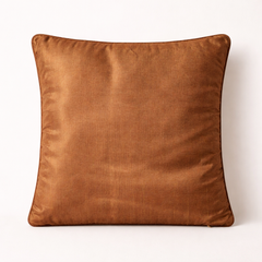 Fabric Crafted Cushion Cover – Brown Bronze | 16"x16" | Poly Cotton | Premium Textured Design