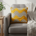 Hand-Crafted Cushion Cover – Gold Silver | 12"x12" | Poly Chenille-Cotton | Festive Glam Accent