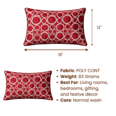 Machine-Crafted Red Bolster Cover – 18"x20" | Poly Cont Fabric | Lightweight & Stylish