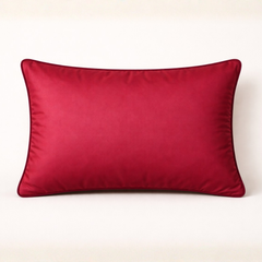Machine-Crafted Red Bolster Cover – 18"x20" | Poly Cont Fabric | Lightweight & Stylish