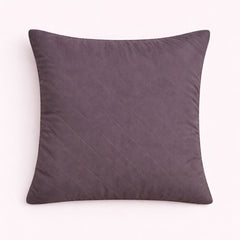 Hand Crafted Cushion Cover – Brown | 16"x16" | Poly Cotton | Diamond Quilted Stud Design