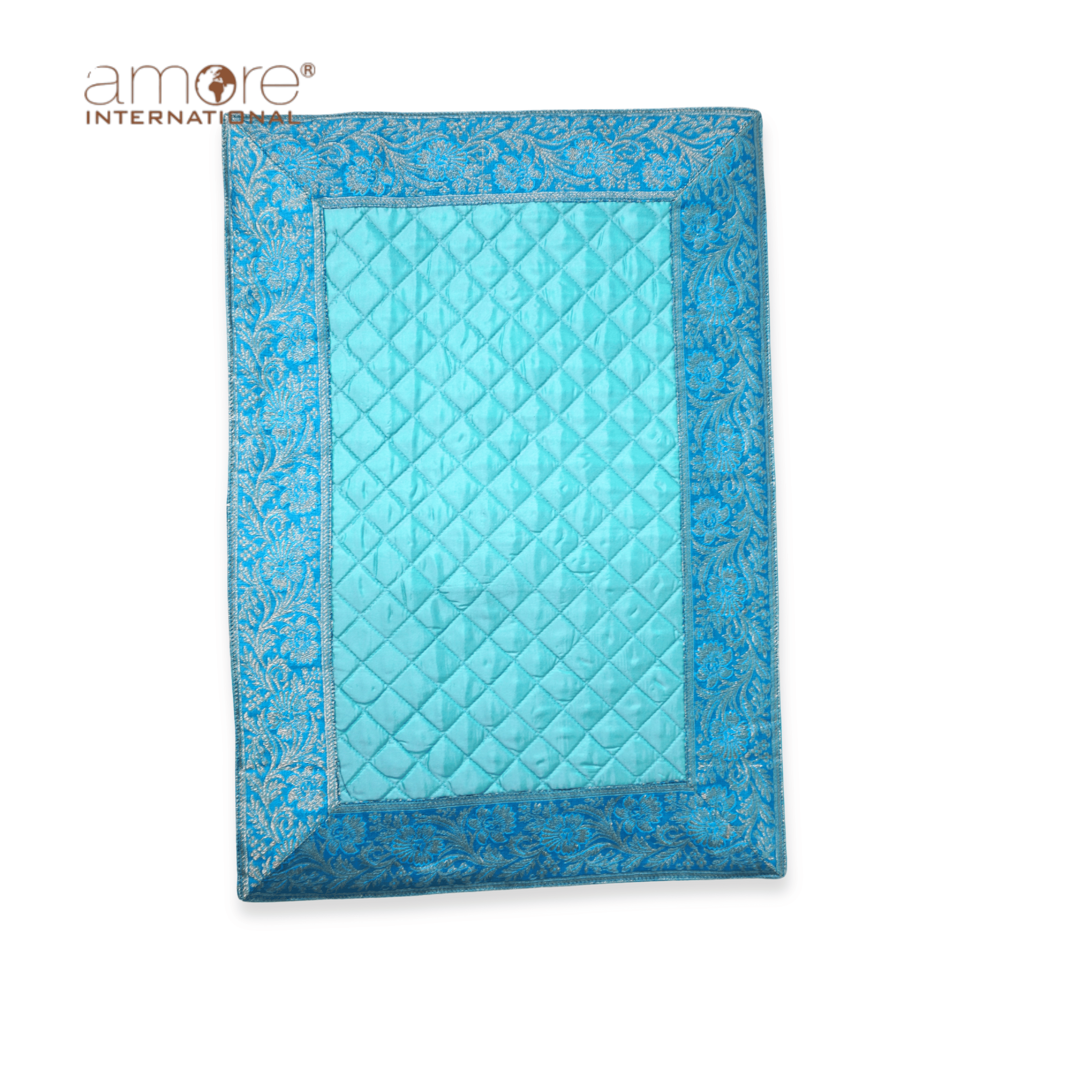Fabric Crafted Placemat – Light Turquoise, 13"x19"