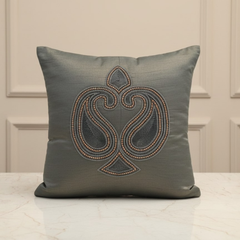 Handcrafted Black Cushion Cover – 16"x16" | Elegant Traditional Embroidery | Premium Poly Cotton