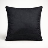 Hand Crafted Cushion Cover – Black | 16"x16" | Poly Cotton Fabric | Work Floral Design