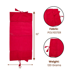 Fabric-Crafted Red Bolster Cover – 15"x32" | Premium Polyester | Drawstring Closure | Lightweight & Durable