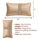 Hand Crafted Bolster  Cover – Desert Dust | 20"x8" | Poly Cotton Fabric | Embellished Designer Pattern