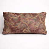 Machine Crafted Bolster Cover – Brown | 20"x8" | Poly Chenille Fabric | Embroidered Floral Design