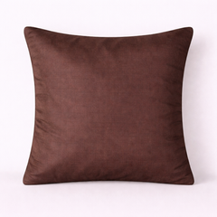 Handcrafted Brown Cushion Cover – 16"x16" | Pearl Starburst Embellished Design | Premium Poly Cotton