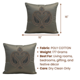 Handcrafted Black Cushion Cover – 16"x16" | Elegant Traditional Embroidery | Premium Poly Cotton