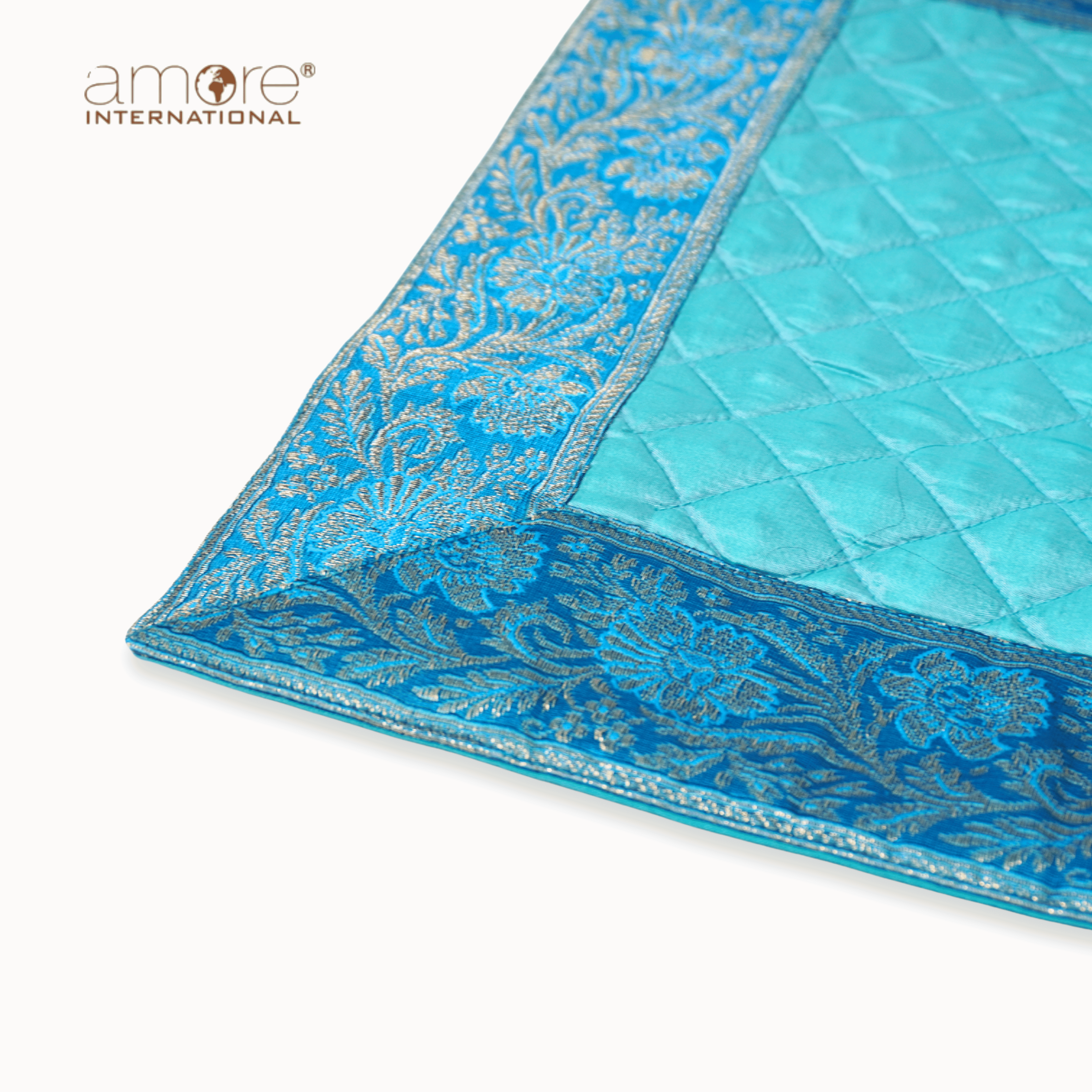 Fabric Crafted Placemat – Light Turquoise, 13"x19"
