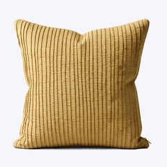 Fabric Crafted Cushion Cover – Dark Beige | 16"x16" | Poly Cotton Foam Fabric | Premium Ribbed Texture Design