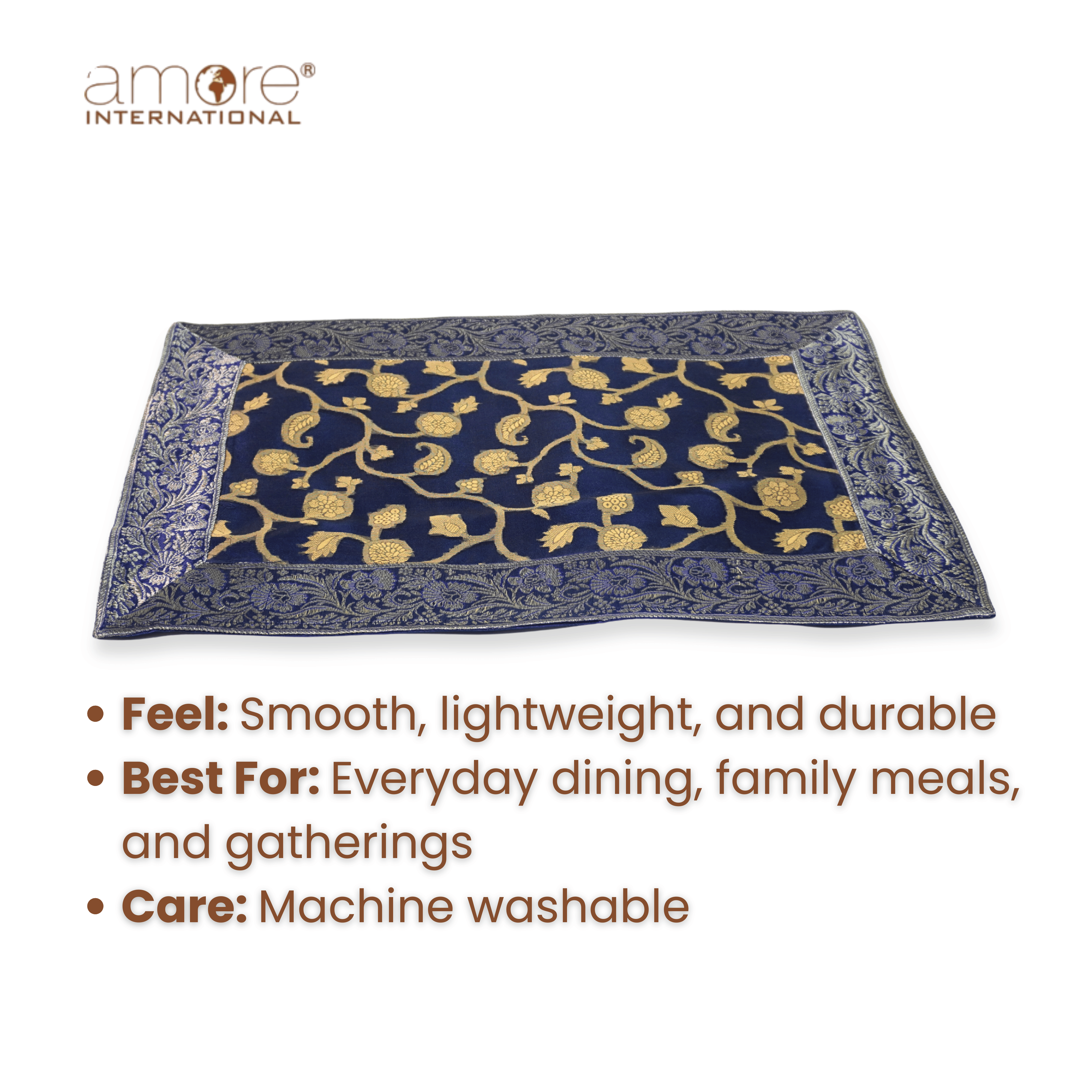 Fabric Crafted Placemat – Blue, 13"x19"