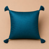Handcrafted Cushion Cover – Turquoise | 16"x16" | Paisley Embroidered Decorative Cushion Cover